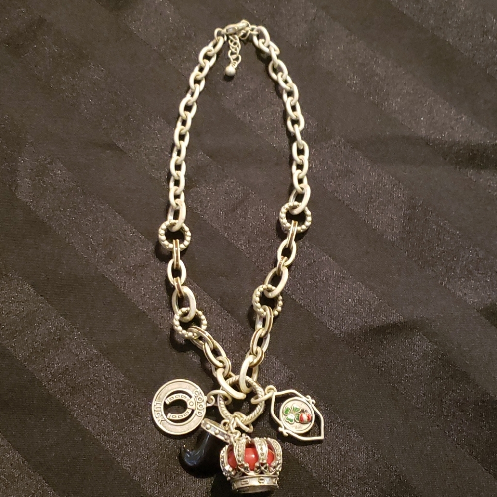 Funky costume jewelry necklace. Charms.